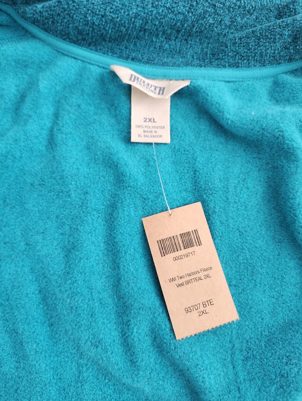 DULUTH TRADING Womens Plus Size 2XL Polartec Fleece Sweater Vest Bright Teal NWT - Picture 3 of 9